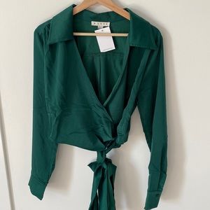 Green Wrap Top
